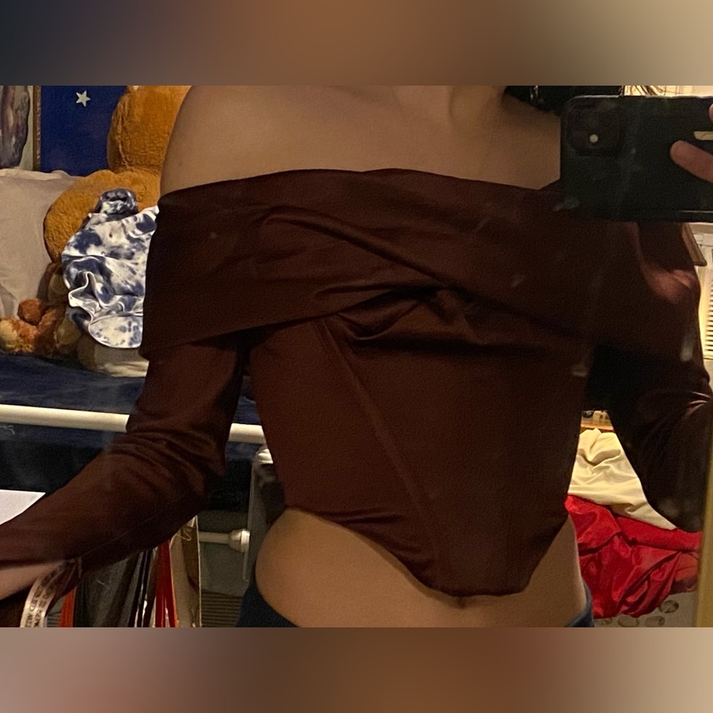 Satin Off Shoulder Draped Corset